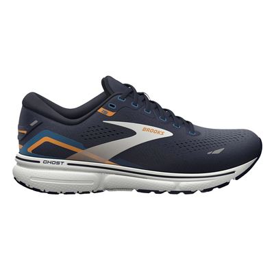 Brooks Mens Ghost 15 Wide - 2E Width - Peacoat/Blue/Orange Pop - Neutral