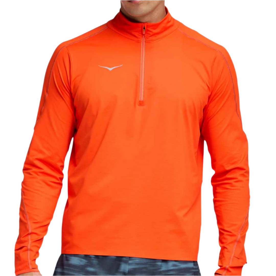 Hoka Mens Glidetech Quarter Zip - Lava