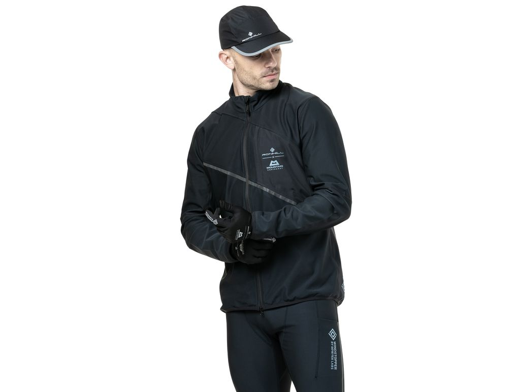 RonHill Mens Tech Gore-Tex Windstopper Jacket - All Black - AW25