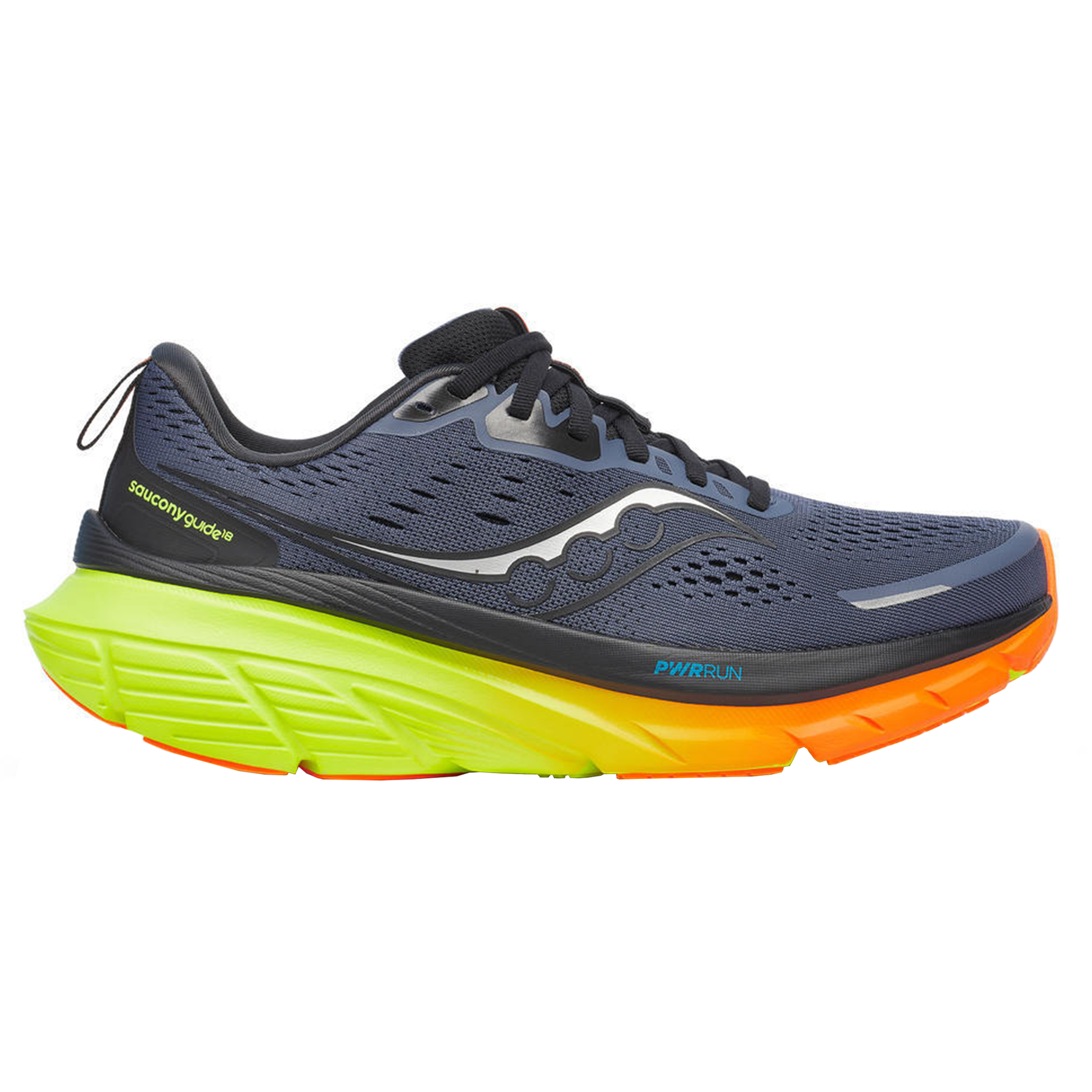Saucony Mens Guide 18 Shadow/Vizi Stability Run North West