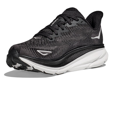 Hoka Mens Clifton 9 Wide - 2E Width - Black/White - Neutral