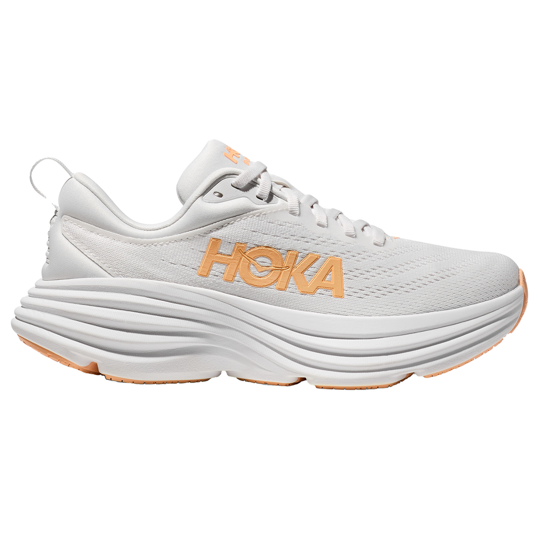 Hoka Womens Bondi 8 - White/Cantaloupe - Neutral