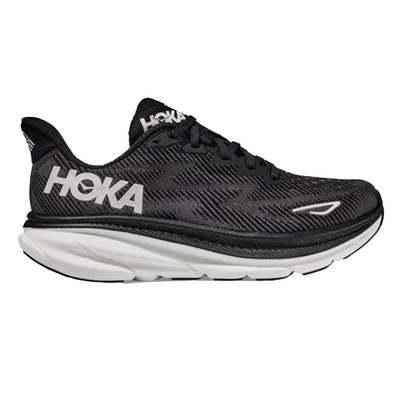 Hoka Womens Clifton 9 - Black/White - Neutral