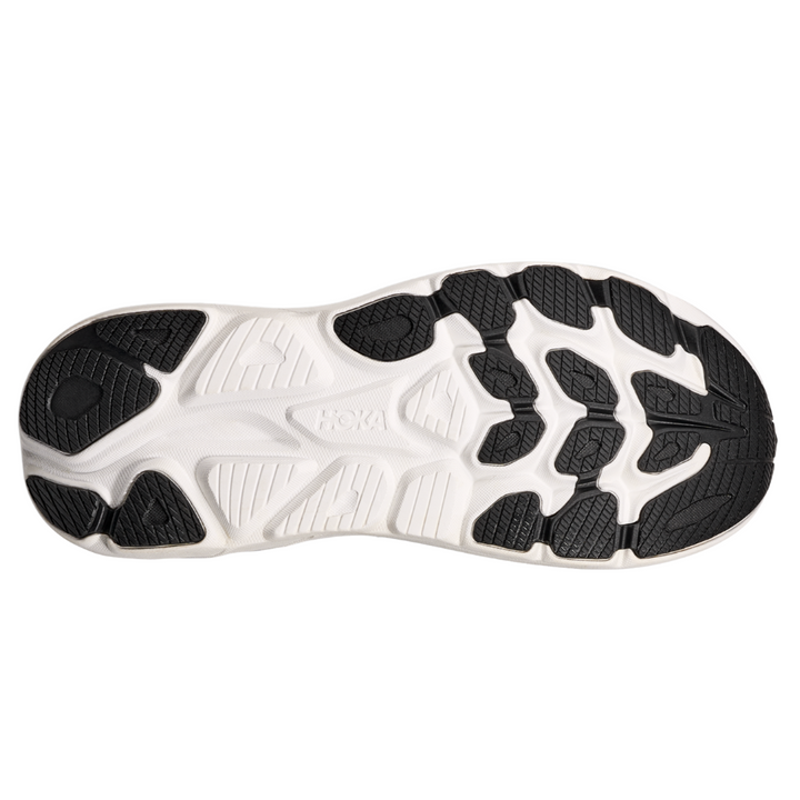 Hoka Mens Clifton 10 Wide - 2E Width - Black/White - Neutral - SS25