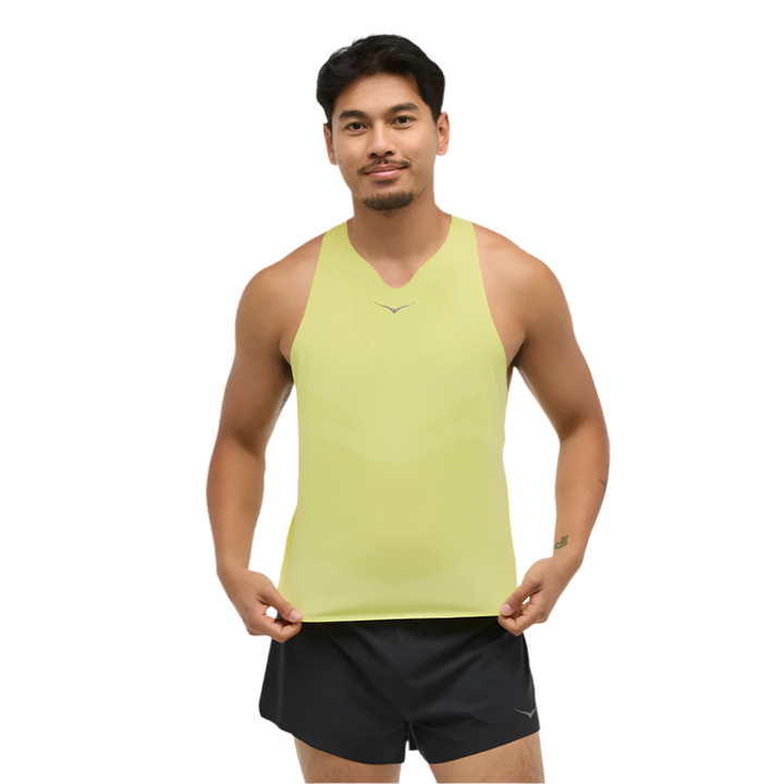 Hoka Mens Race Day Singlet - Hoka Citrus