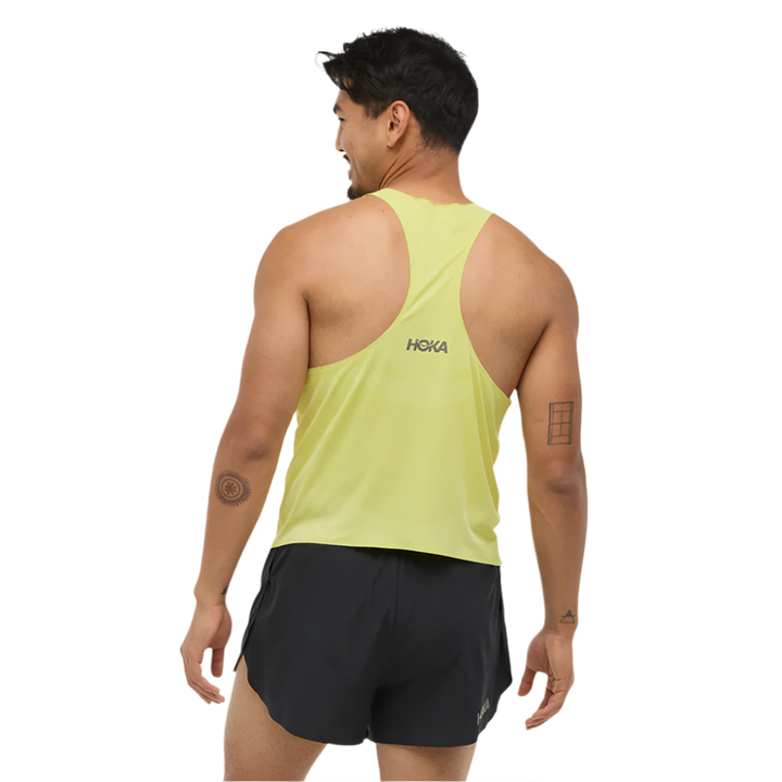 Hoka Mens Race Day Singlet - Hoka Citrus