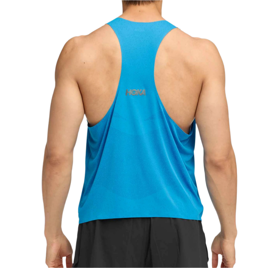 Hoka Mens Race Day Singlet - Hoka Blue