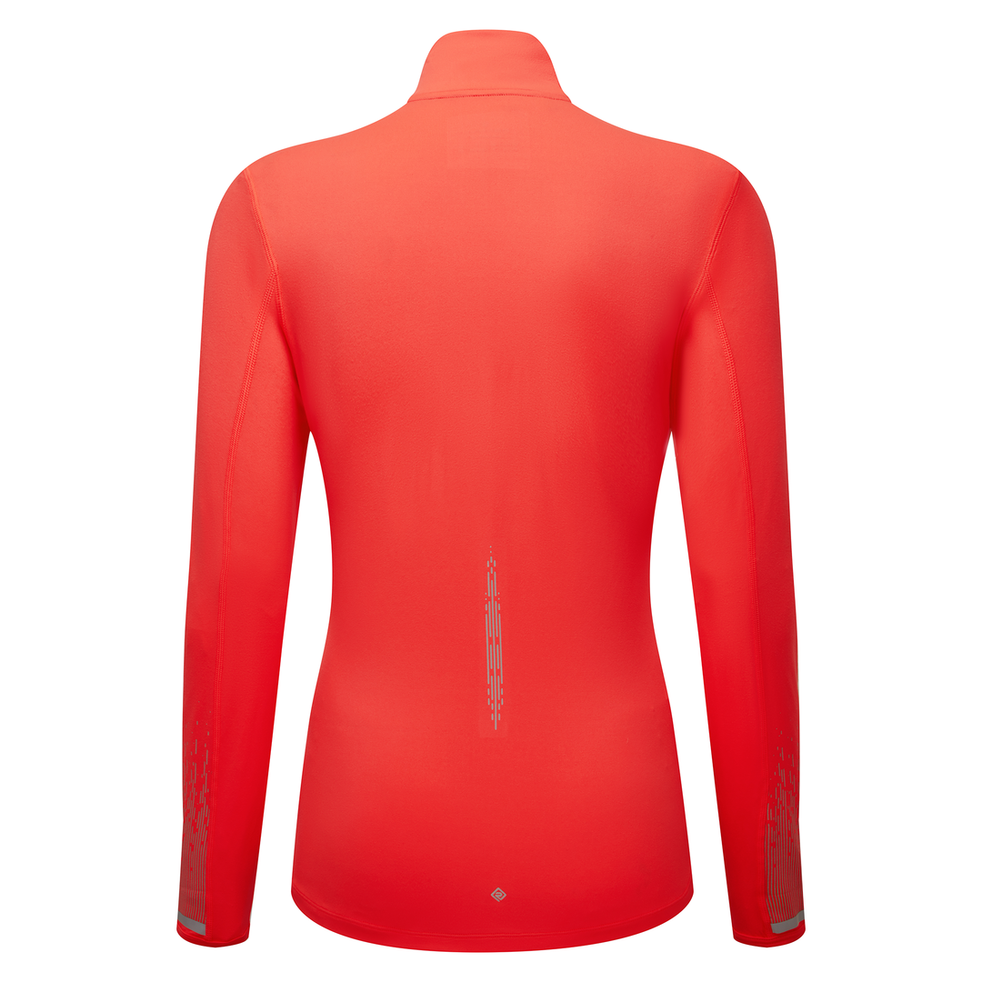 RonHill Womens Tech Reflect 1/2 Zip - Hot Coral/Reflect - AW25