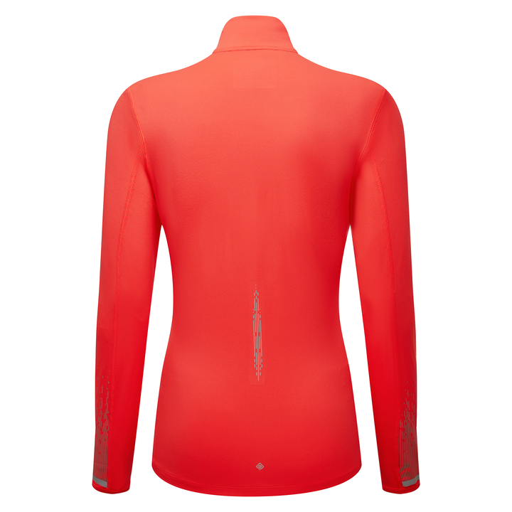 RonHill Womens Tech Reflect 1/2 Zip - Hot Coral/Reflect - AW25