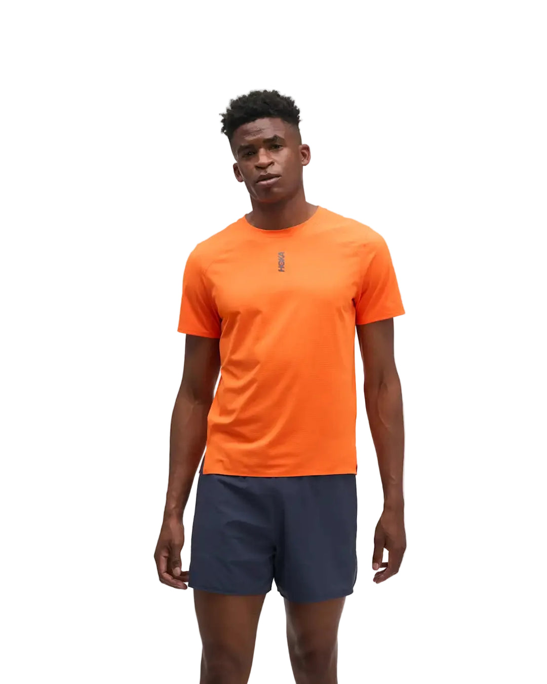 Hoka Mens Everyrun Short Sleeve - Electric Tangerine - AW26