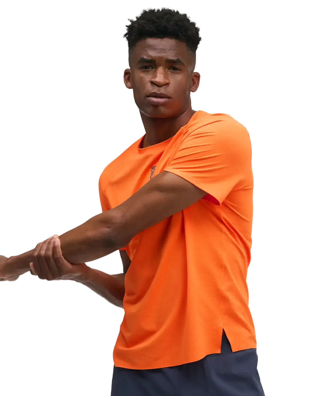 Hoka Mens Everyrun Short Sleeve - Electric Tangerine - AW26