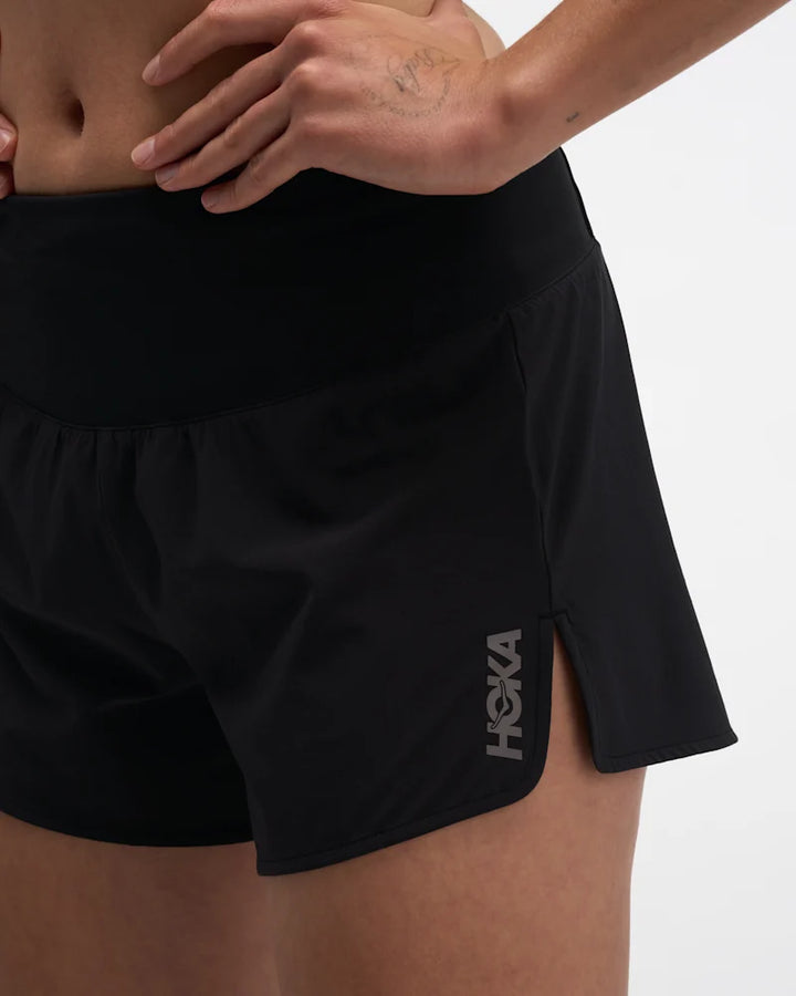Hoka Womens Glide 3.5" Short w/Brief - Black - AW26