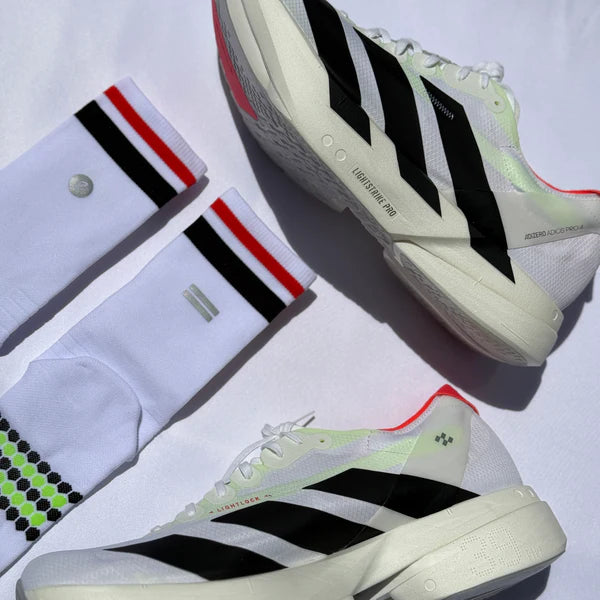SHYU Racing Half Crew Socks - White/Black/Red
