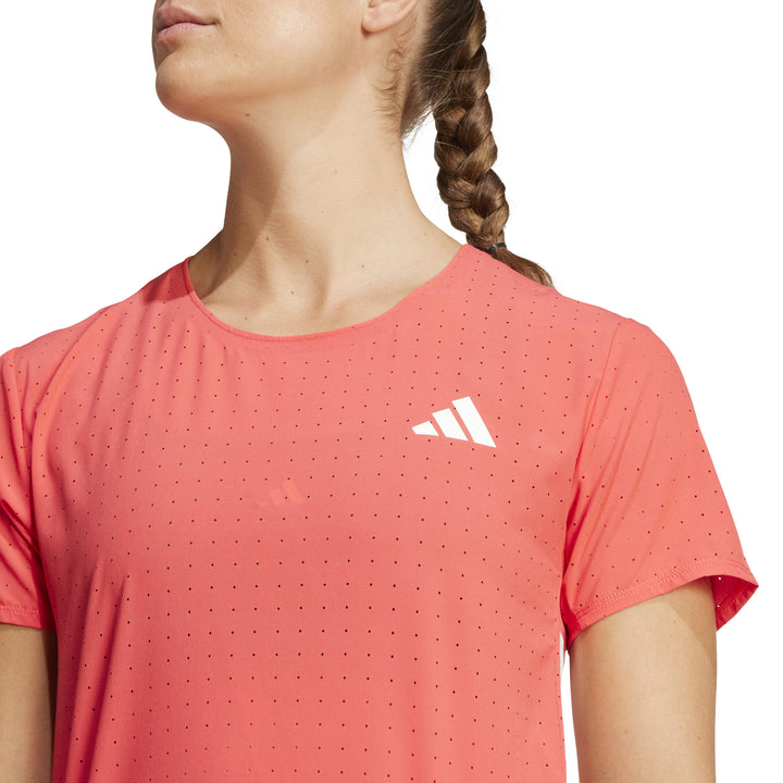 Adidas Womens Adizero Tee - Semi Lucid Red