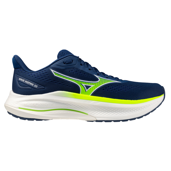 Mizuno Mens Wave Inspire 22 - Estate Blue/Lightning Yellow/Lightning Yellow - Stability - SS26