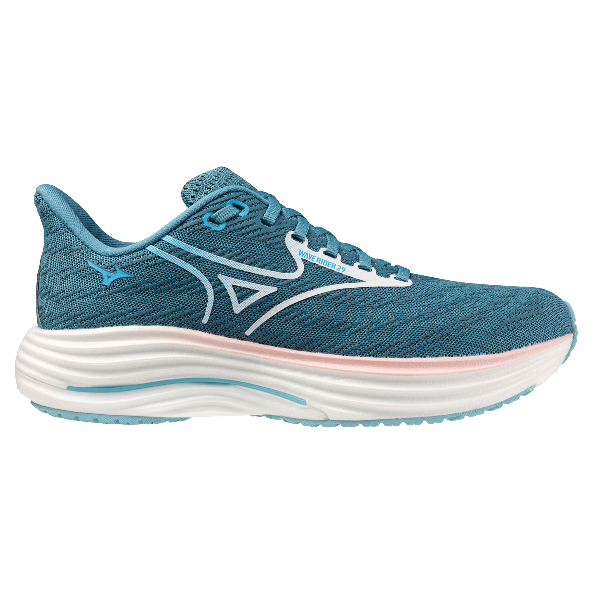 Mizuno Womens Wave Rider 29 - Larkspur/White/Pinkesque - Neutral - SS26