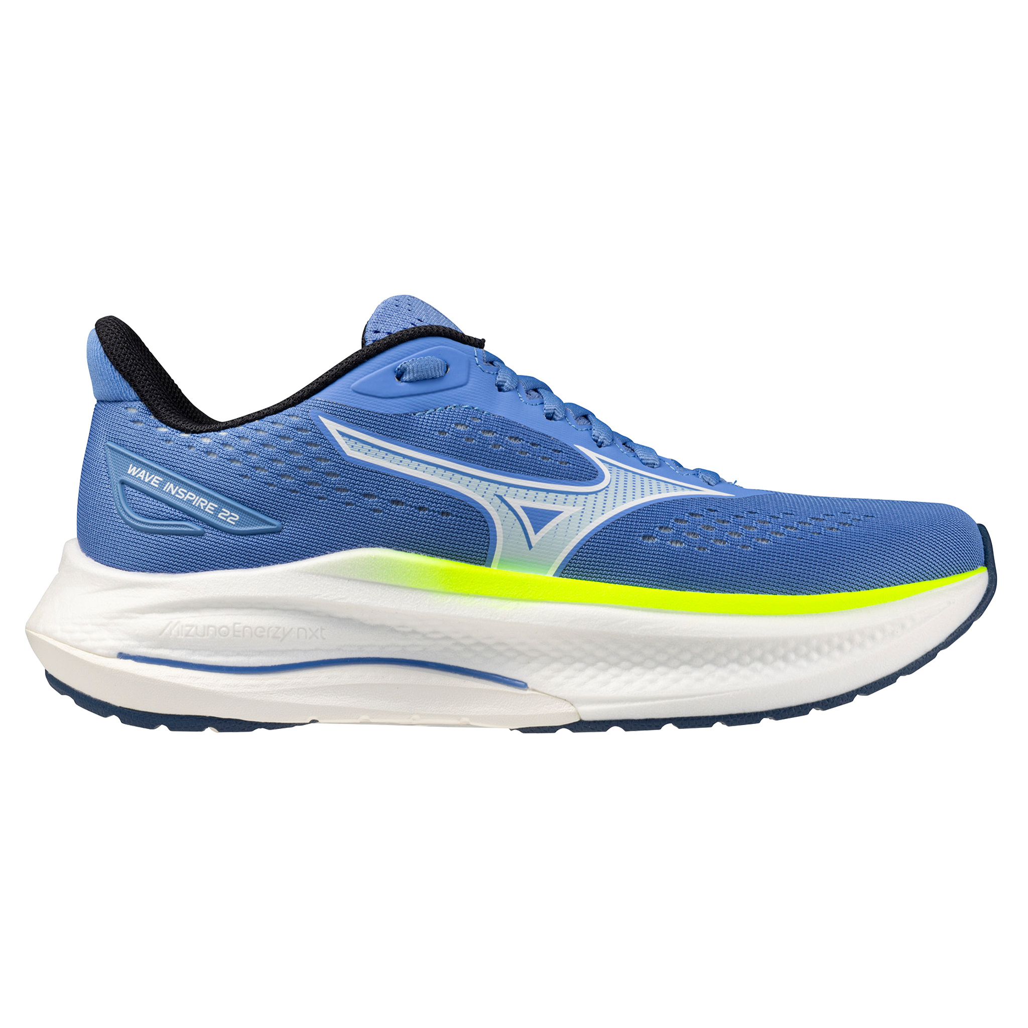 Mizuno Womens Wave Inspire 22 - Ultramarine/White/Lightning Yellow - Stability - SS26