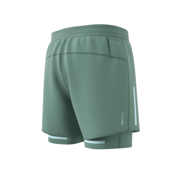 Adidas Mens Ultimate Running Reflective 2-in-1 Shorts - Silver Green