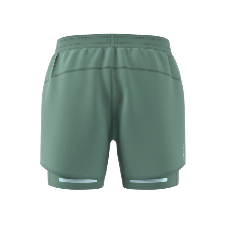Adidas Mens Ultimate Running Reflective 2-in-1 Shorts - Silver Green
