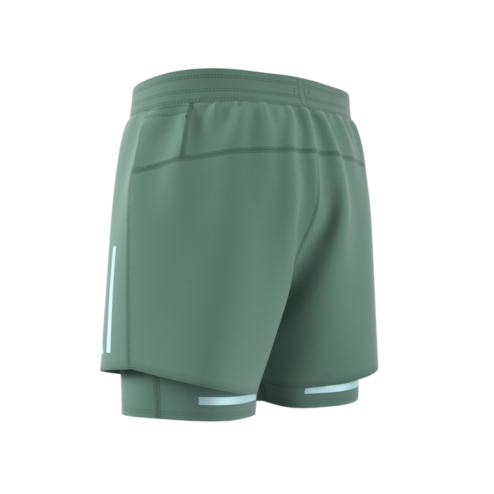 Adidas Mens Ultimate Running Reflective 2-in-1 Shorts - Silver Green