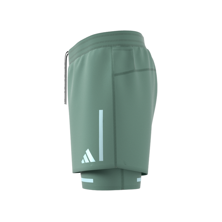 Adidas Mens Ultimate Running Reflective 2-in-1 Shorts - Silver Green
