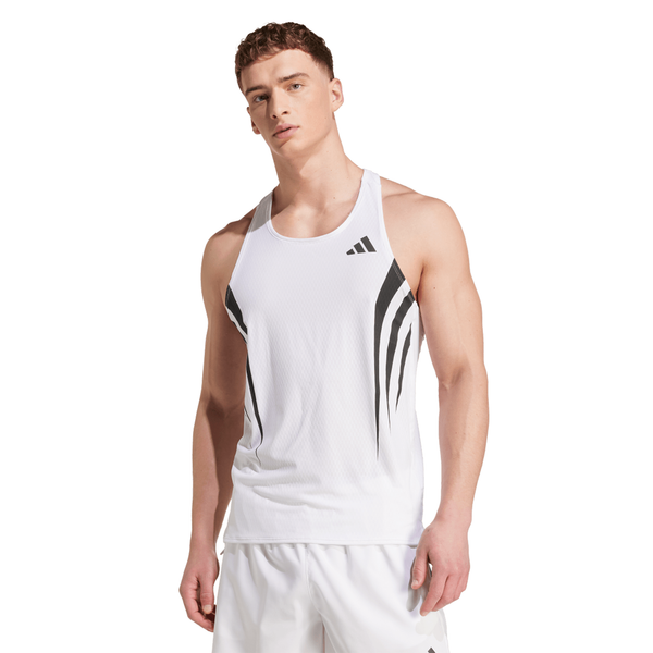 Adidas Mens Adizero Archive Singlet - White | Run North West