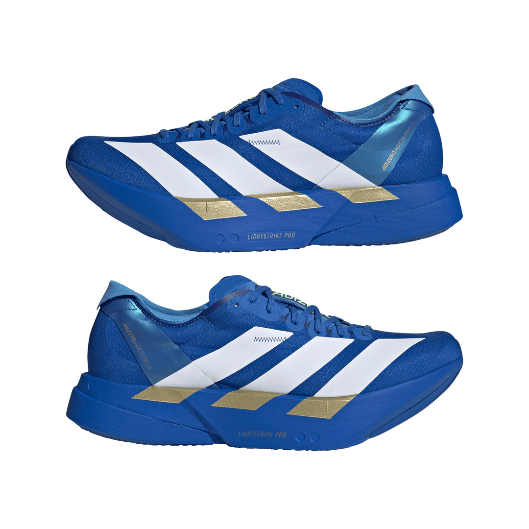 Adidas Mens Adizero Adios Pro 4 - Blue/Footwear White/Lime Burst - Neutral - SS26