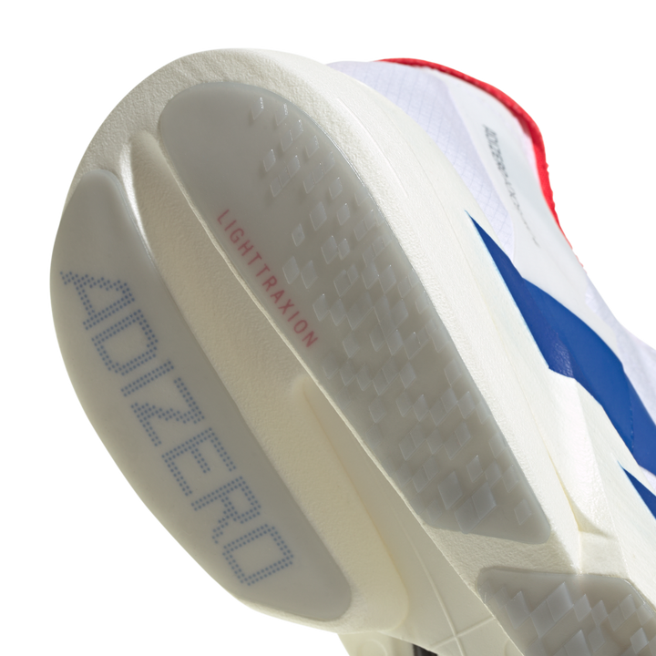Adidas Mens Adizero Adios Pro 4 - Footwear White/Team Royal Blue/Pure Ruby - Neutral - SS26