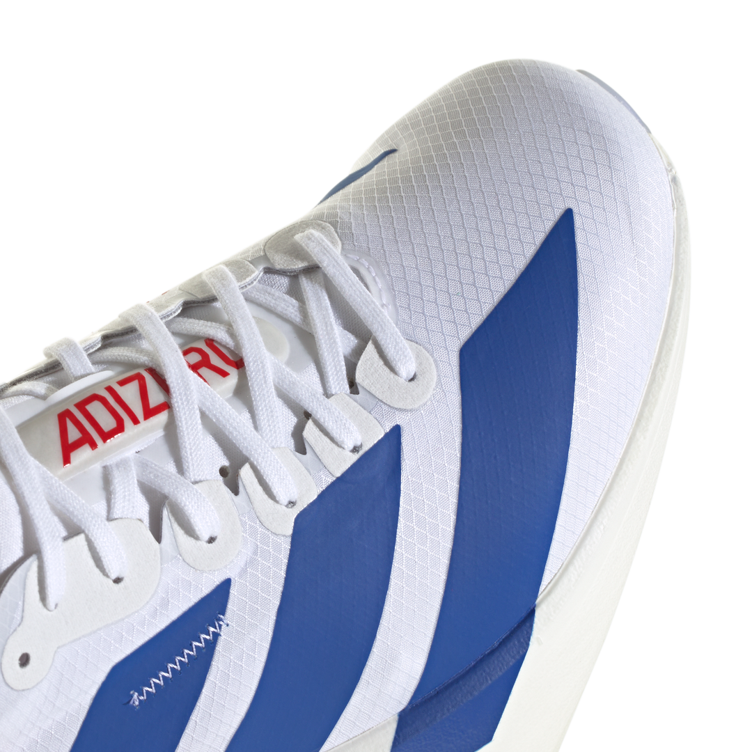 Adidas Mens Adizero Adios Pro 4 - Footwear White/Team Royal Blue/Pure Ruby - Neutral - SS26