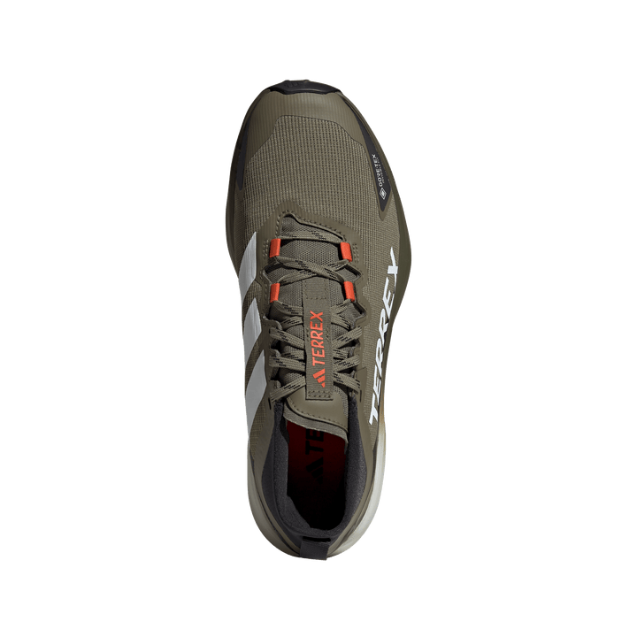 Adidas Mens Terrex Agravic GTX - Olive Strata/Cloud White/Semi Impact Orange - Trail - SS25