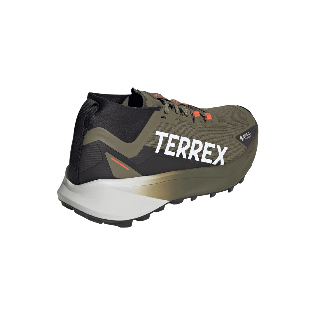 Adidas Mens Terrex Agravic GTX - Olive Strata/Cloud White/Semi Impact Orange - Trail - SS25