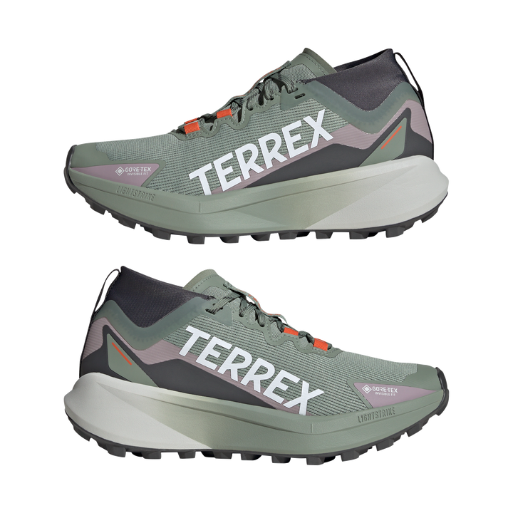 Adidas Womens Terrex Agravic GTX - Silver Green/Cloud White/Preloved Fig - Trail - SS25