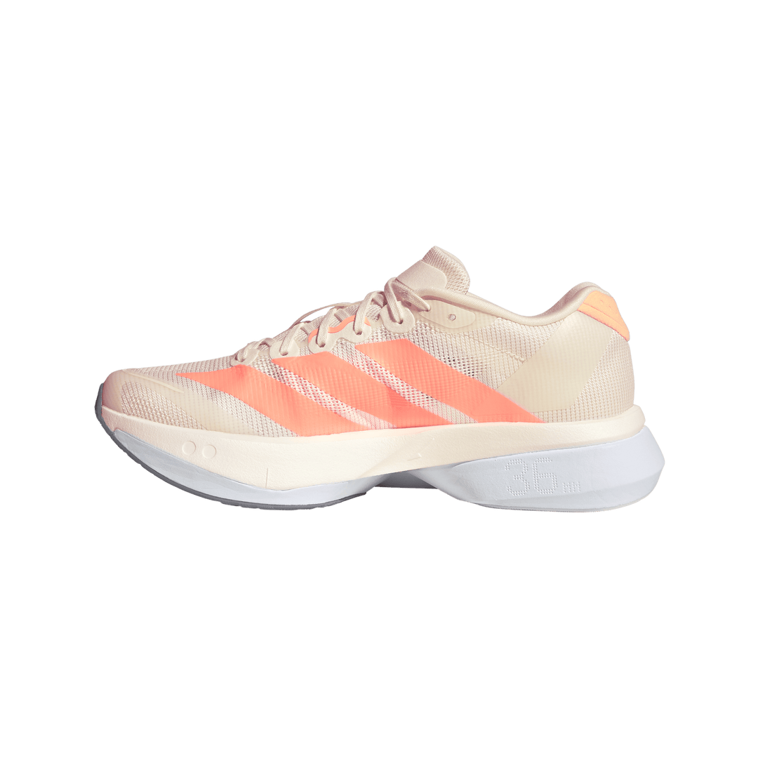 Adidas Womens Adizero Boston 13 - Off White/Beam Orange/Acid Orange - Neutral - SS26