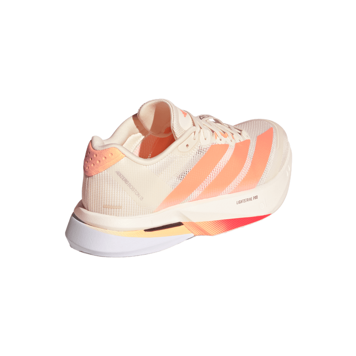 Adidas Womens Adizero Boston 13 - Off White/Beam Orange/Acid Orange - Neutral - SS26