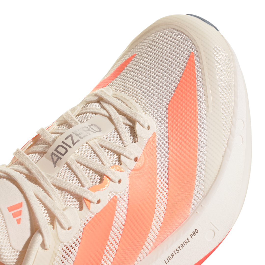 Adidas Womens Adizero Boston 13 - Off White/Beam Orange/Acid Orange - Neutral - SS26