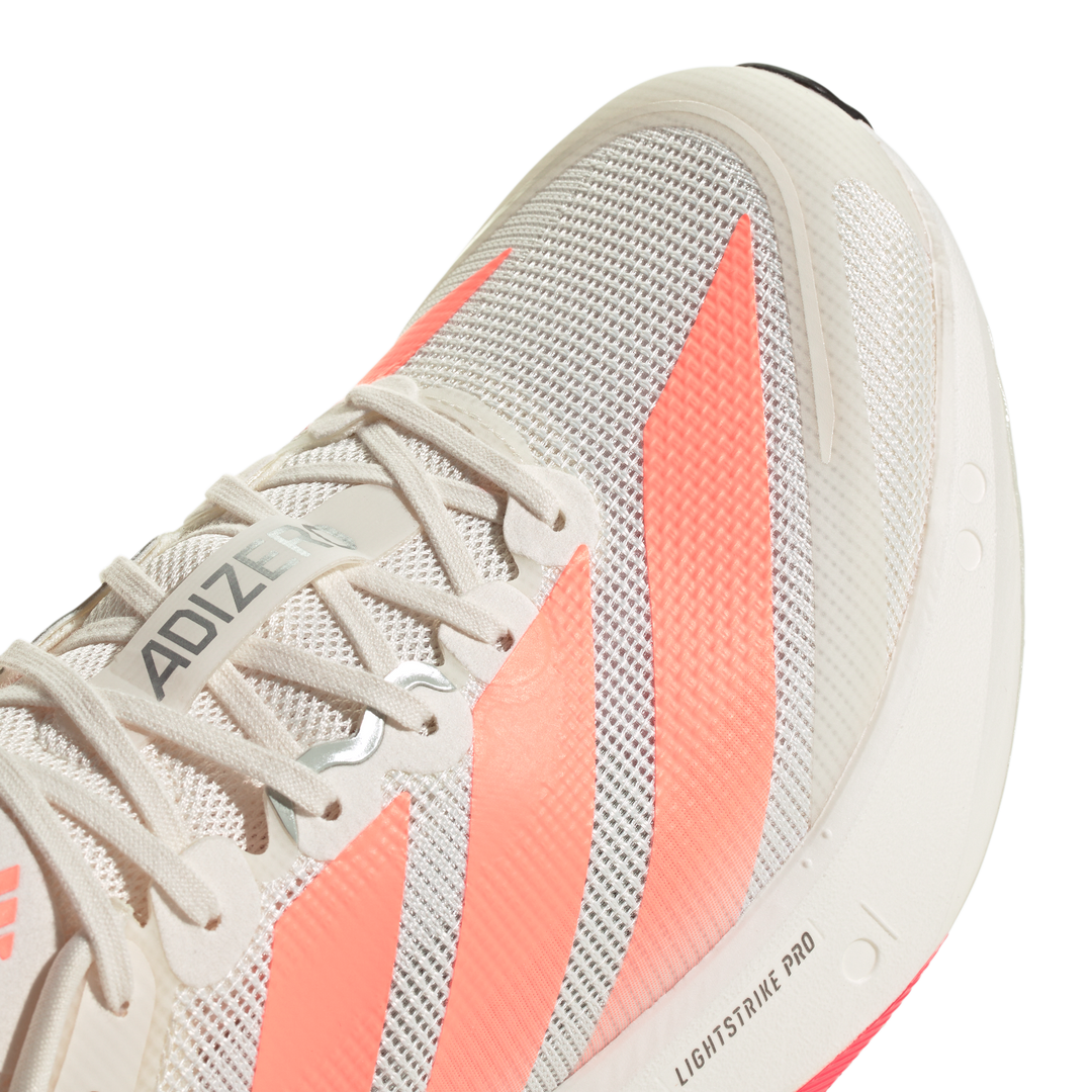 Adidas Mens Adizero Boston 13 - Off White/Lucid Orange/Grey - Neutral - SS26