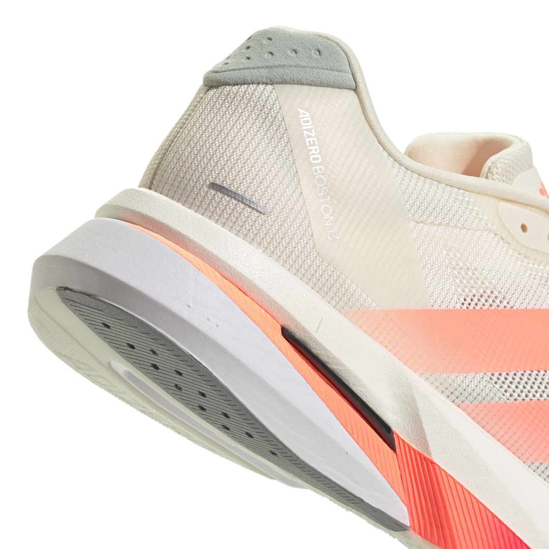 Adidas Mens Adizero Boston 13 - Off White/Lucid Orange/Grey - Neutral - SS26
