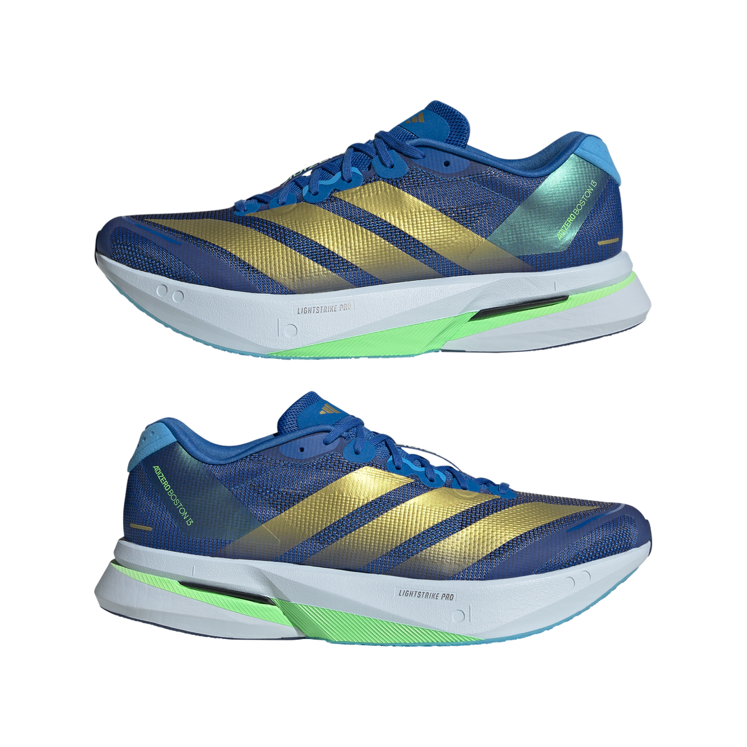 Adidas Mens Adizero Boston 13 - Blue/Gold Metallic/Blue Burst - Neutral - SS26
