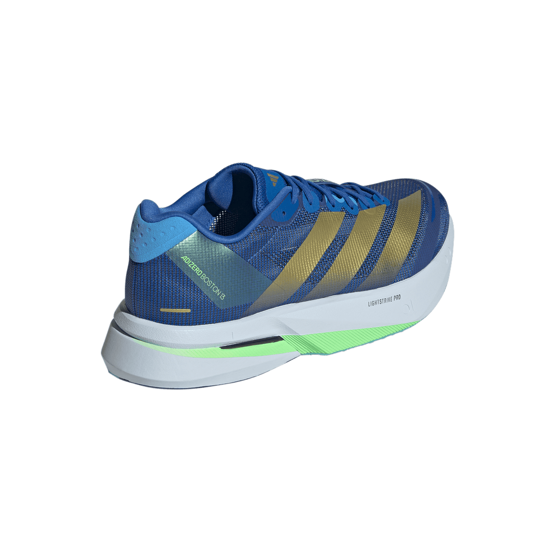 Adidas Mens Adizero Boston 13 - Blue/Gold Metallic/Blue Burst - Neutral - SS26