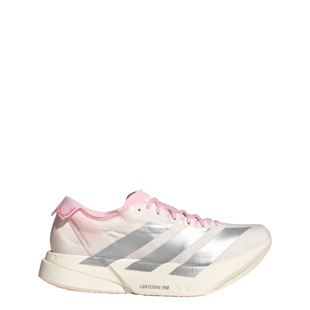 Adidas Womens Adizero Adios Pro 4 - Core White/Silver Metallic/Clear Pink - Neutral - SS26