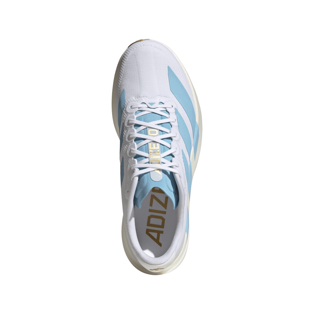 Adidas Mens Adizero Evo SL Woven - Cloud White/Clear Blue/Matte Gold - Neutral - SS26