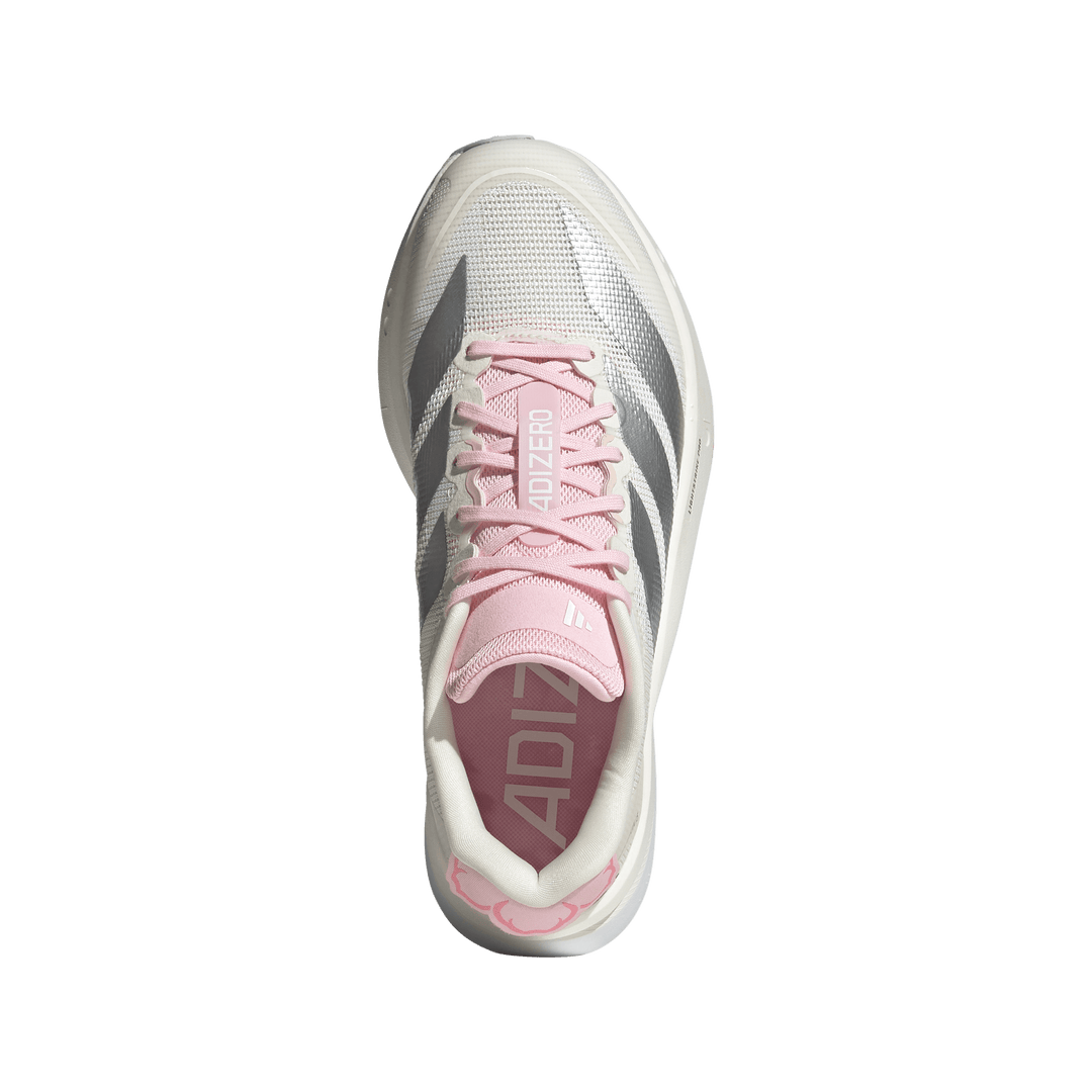 Adidas Womens Adizero Boston 13 - Core White/Silver Metallic/Clear Pink - Neutral - SS26
