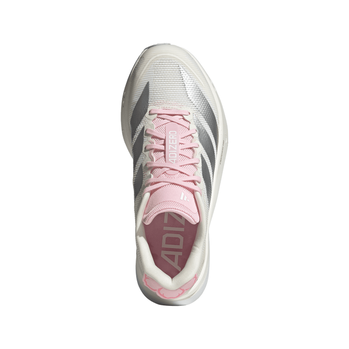 Adidas Womens Adizero Boston 13 - Core White/Silver Metallic/Clear Pink - Neutral - SS26
