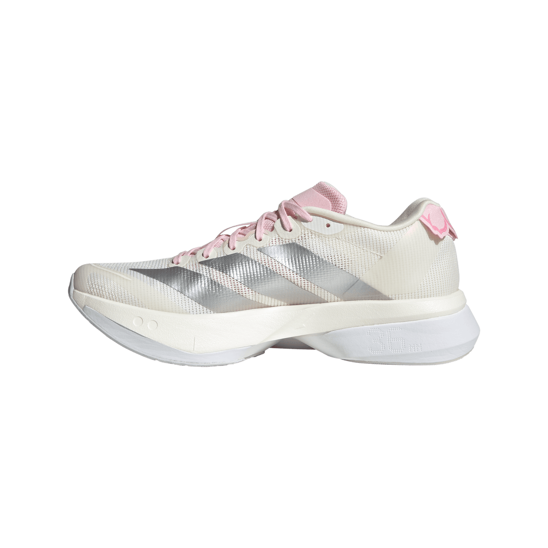 Adidas Womens Adizero Boston 13 - Core White/Silver Metallic/Clear Pink - Neutral - SS26