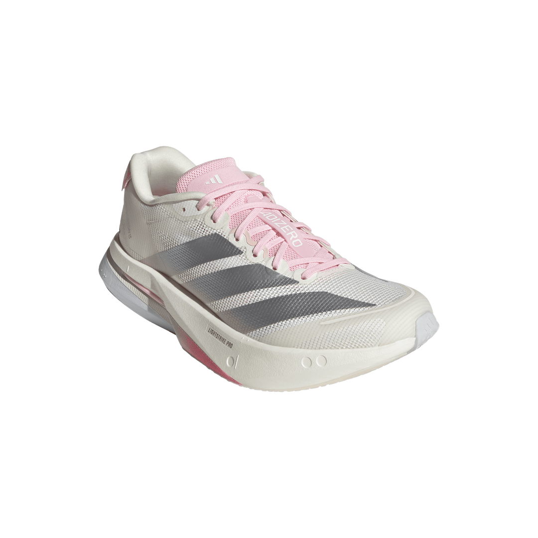 Adidas Womens Adizero Boston 13 - Core White/Silver Metallic/Clear Pink - Neutral - SS26