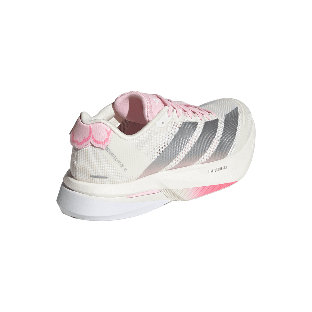 Adidas Womens Adizero Boston 13 - Core White/Silver Metallic/Clear Pink - Neutral - SS26