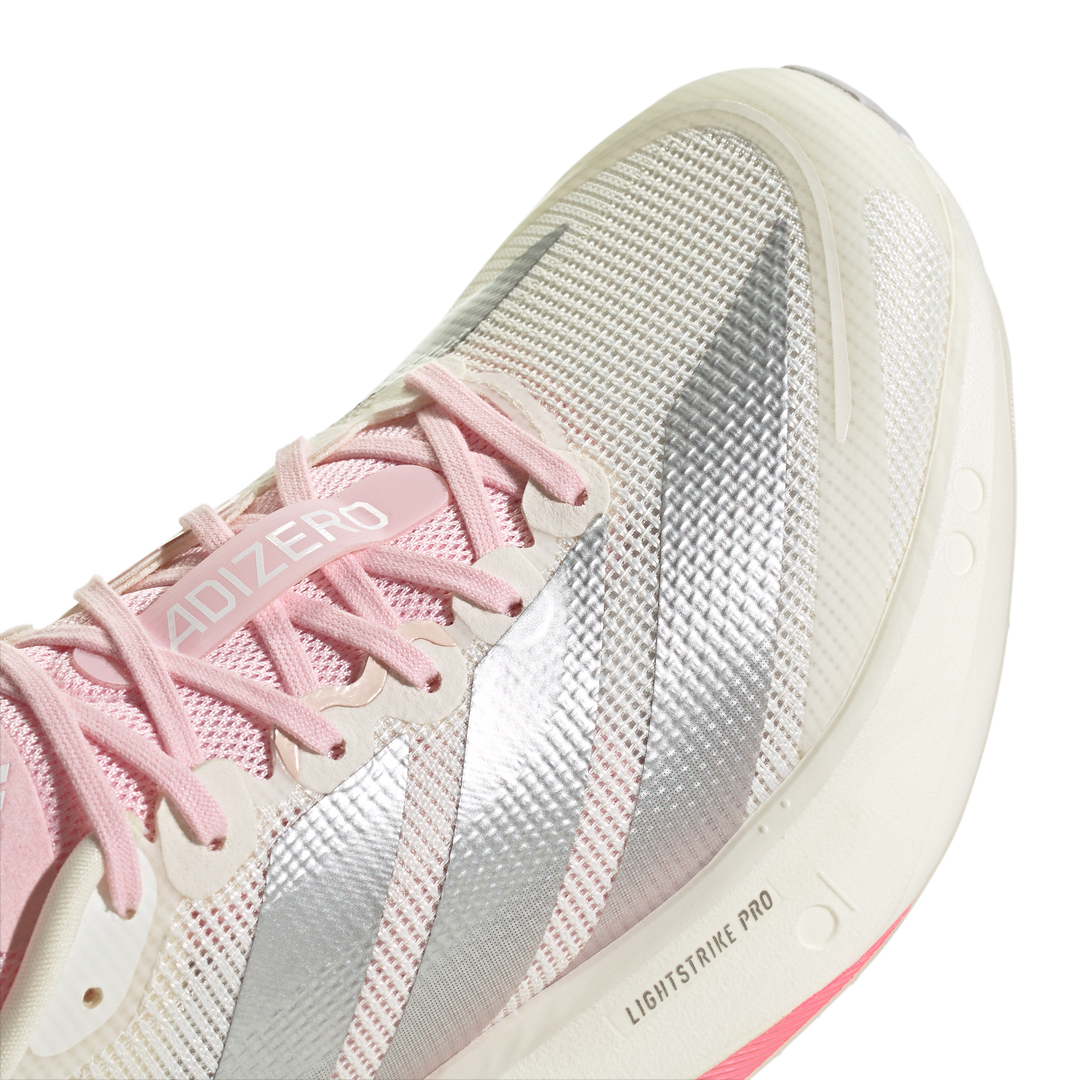 Adidas Womens Adizero Boston 13 - Core White/Silver Metallic/Clear Pink - Neutral - SS26