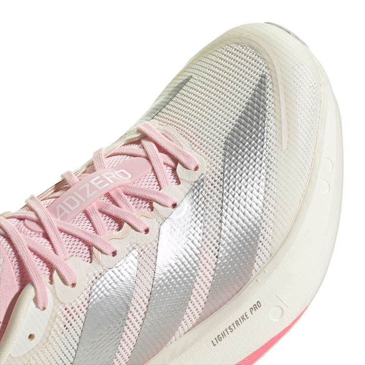 Adidas Womens Adizero Boston 13 - Core White/Silver Metallic/Clear Pink - Neutral - SS26