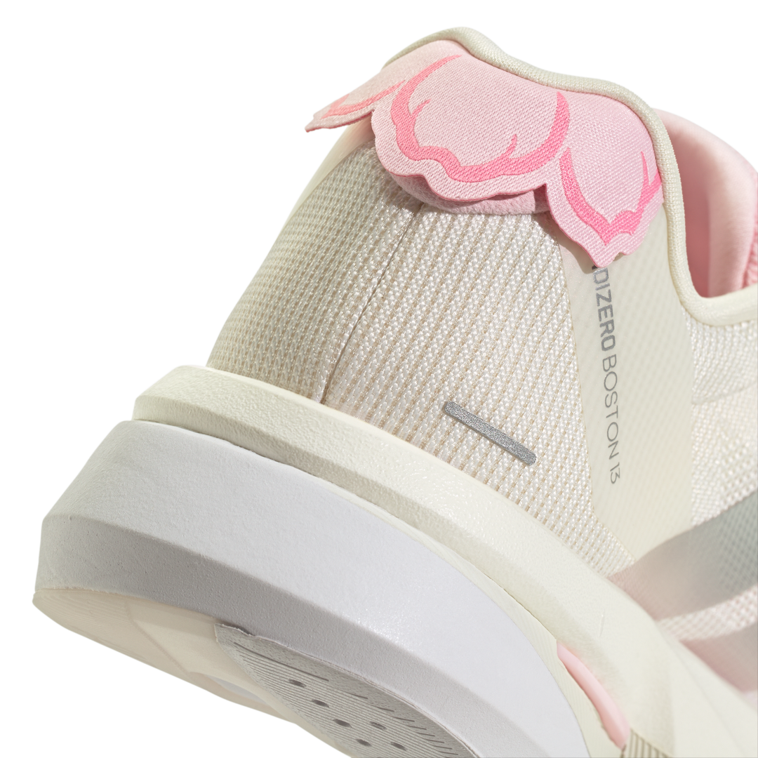 Adidas Womens Adizero Boston 13 - Core White/Silver Metallic/Clear Pink - Neutral - SS26