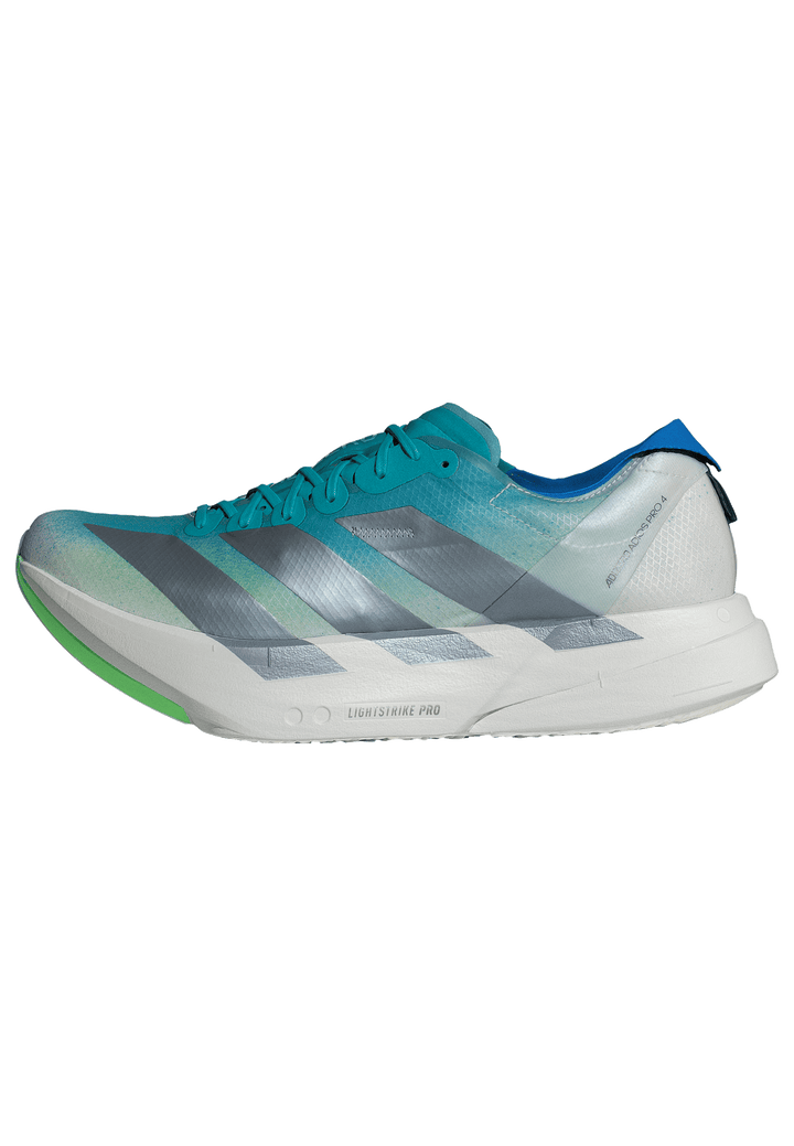 Adidas Mens Adizero Adios Pro 4 - Hi-Res Aqua/Iron Metallic/Grey One - Neutral - SS26
